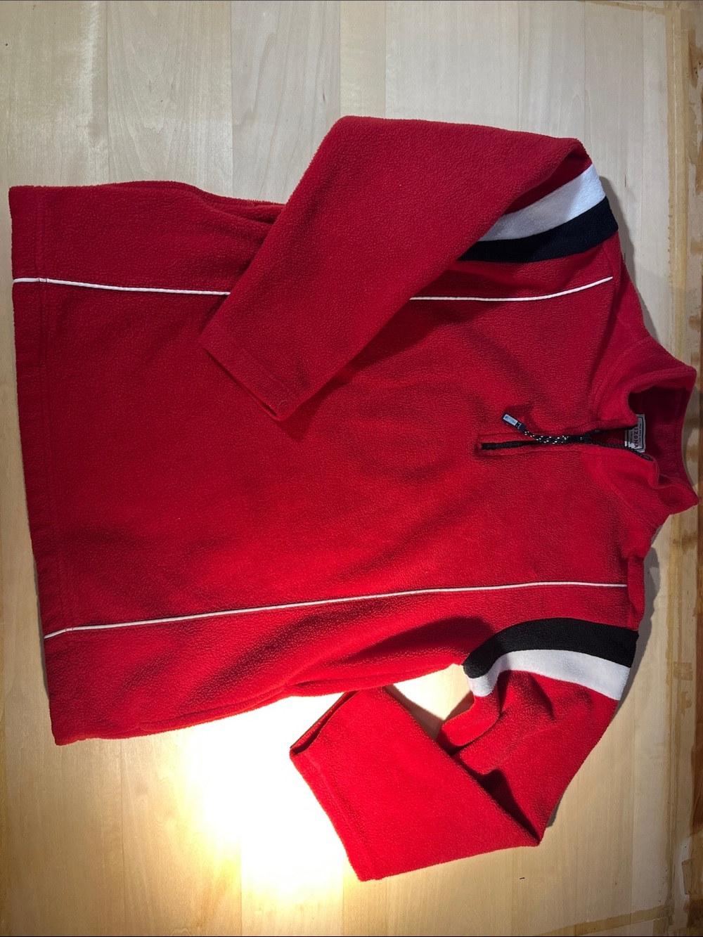 90s Arizona Jeans Co. Red Quarter-Zip Fleece Sweater